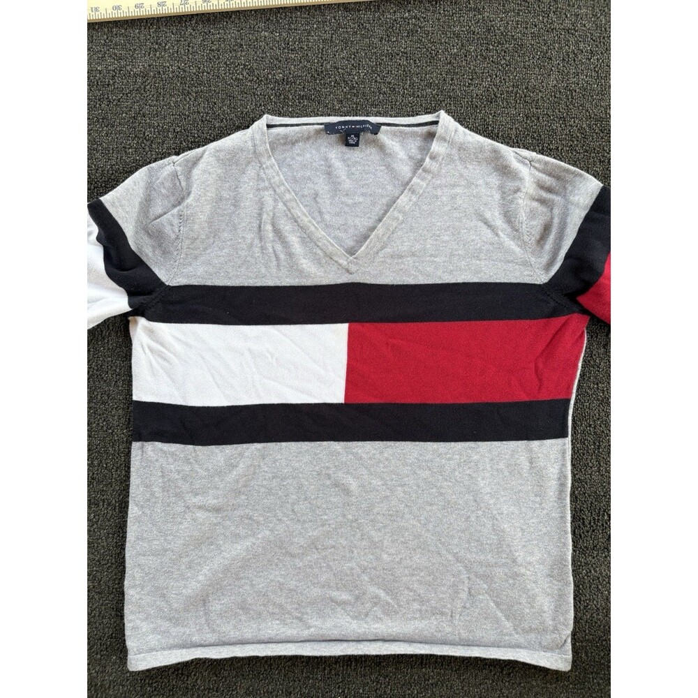 Tommy Hilfiger Women's Pink V-Neck Sweater Pullover‎ Size XL - Picture 3 of 4